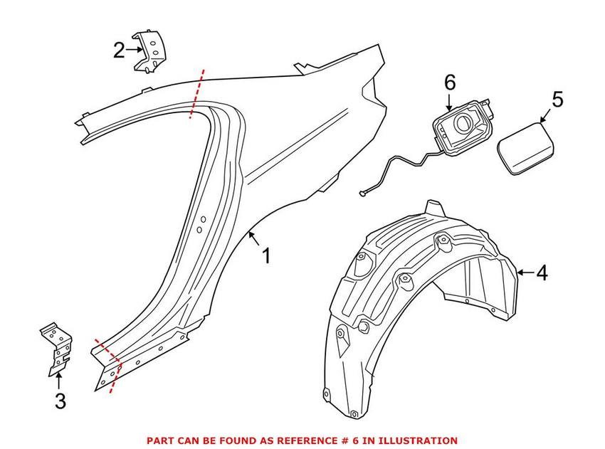 BMW Fuel Filler Housing - Rear 51177358677